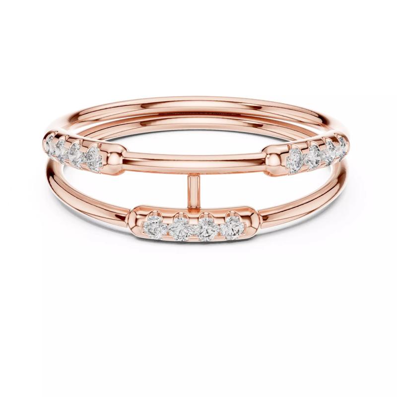 Round Pave Diamond Split Engagement Wedding Ring 3DM STL Video