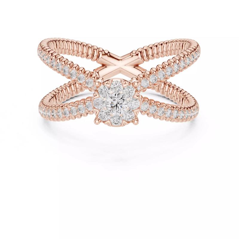 Round Cut Crossover Shank Engagement Wedding Ring 3DM STL Video