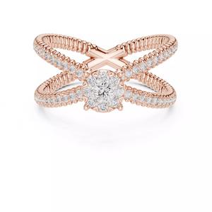 Round Cut Crossover Shank Engagement Wedding Ring 3DM STL Video