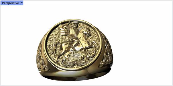Saint George Ring 3D print Model