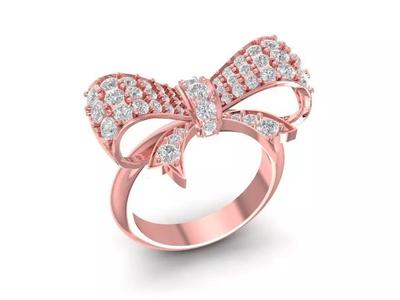 Luxury Bow Diamond Ring for Women 716