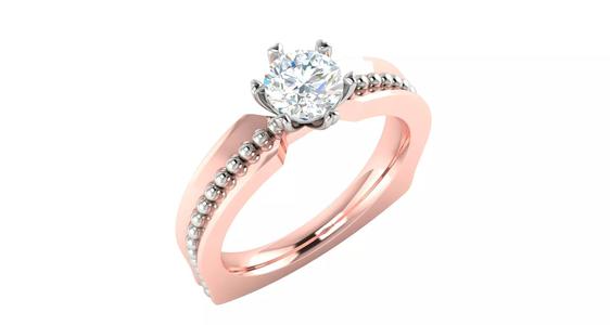 Rose gold -Diamond Ring- 3DM AND STL File  - DC LR-0813