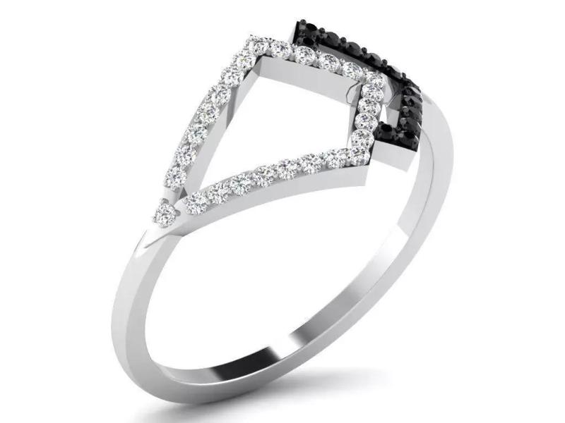 Light Weight White Gold Diamond Ring  -DR-6315