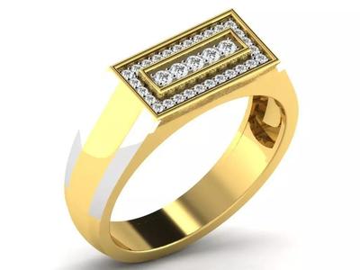Light Weight Yellow Gold Diamond Ring  -DR-6266