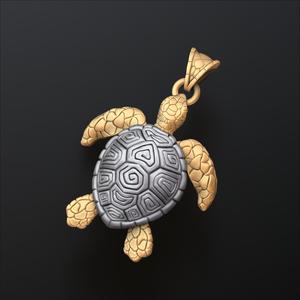 Turtle Pendant v2 3D print model