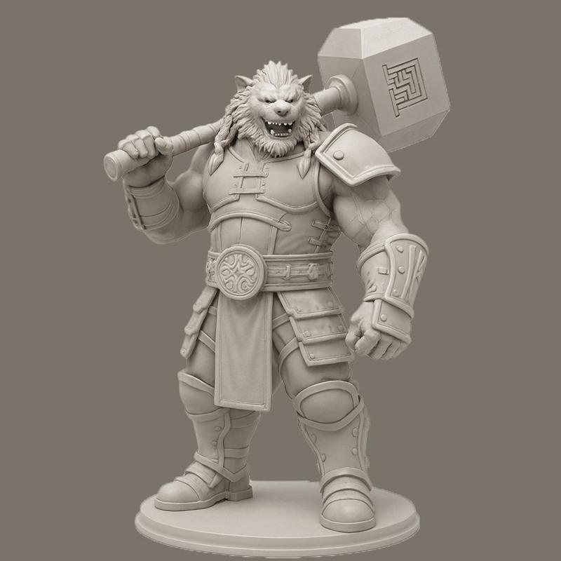 Lycan Warlord with Warhammer – Fantasy Beast Warrior Miniature