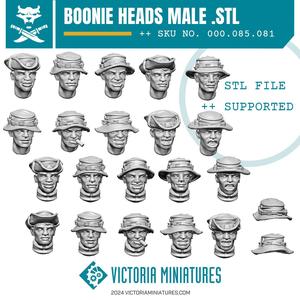 Boonie Hat Heads Male .STL