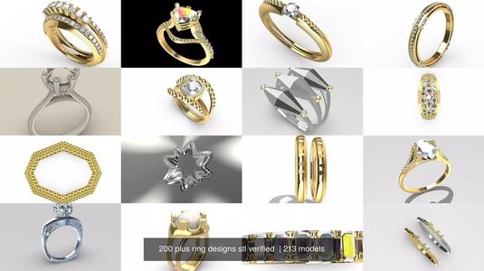 200 plus ring designs stl verified  3D Model Collection