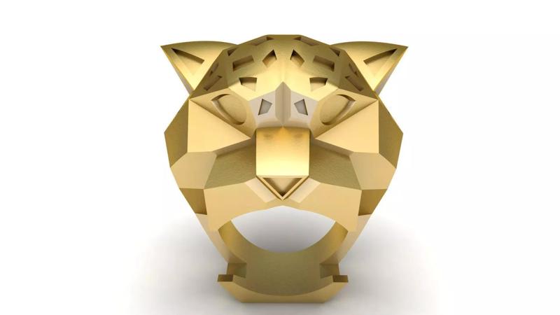 Hip-Hop Tiger Face Ring 3d Printable Model