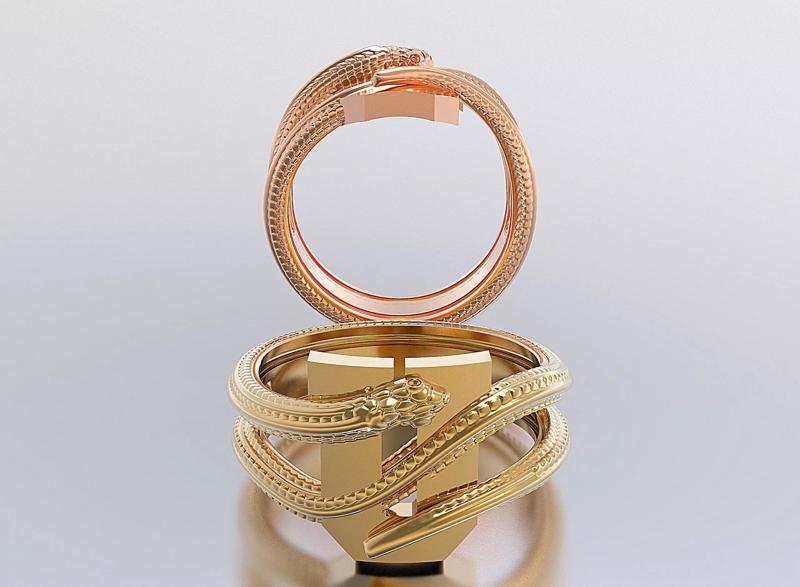 letter snake rings