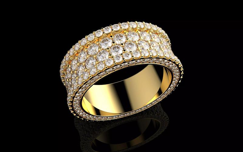 Luxury Gold Diamond Ring 3D Model  High Quality Jewelry Asset