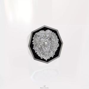 Lion Head Signet Ring 3d Model