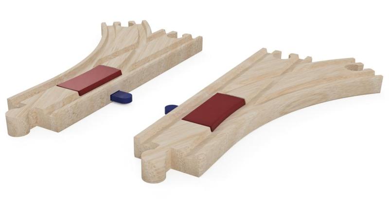 Railway switch to wooden rails