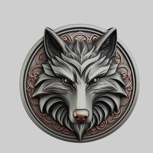 Wolf Animal Head Wolf Animal Medallion for CNC Router Laser & 3D Printer