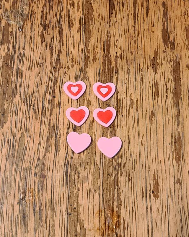 Heart Stud Earrings Raised