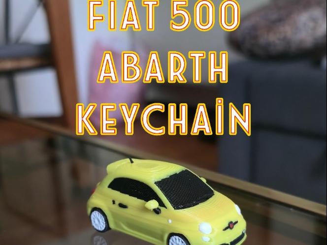 Fiat 500 Abarth Keychain (working wheels)
