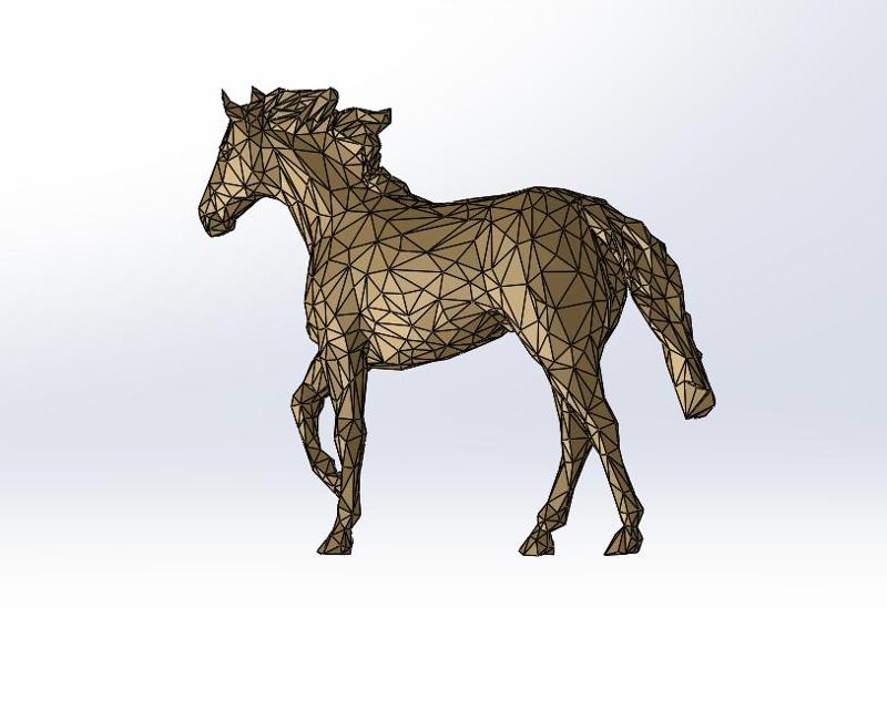 Horse L40 - Low Poly - Excellent Design - Decor