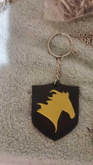 Horse keychain with badge