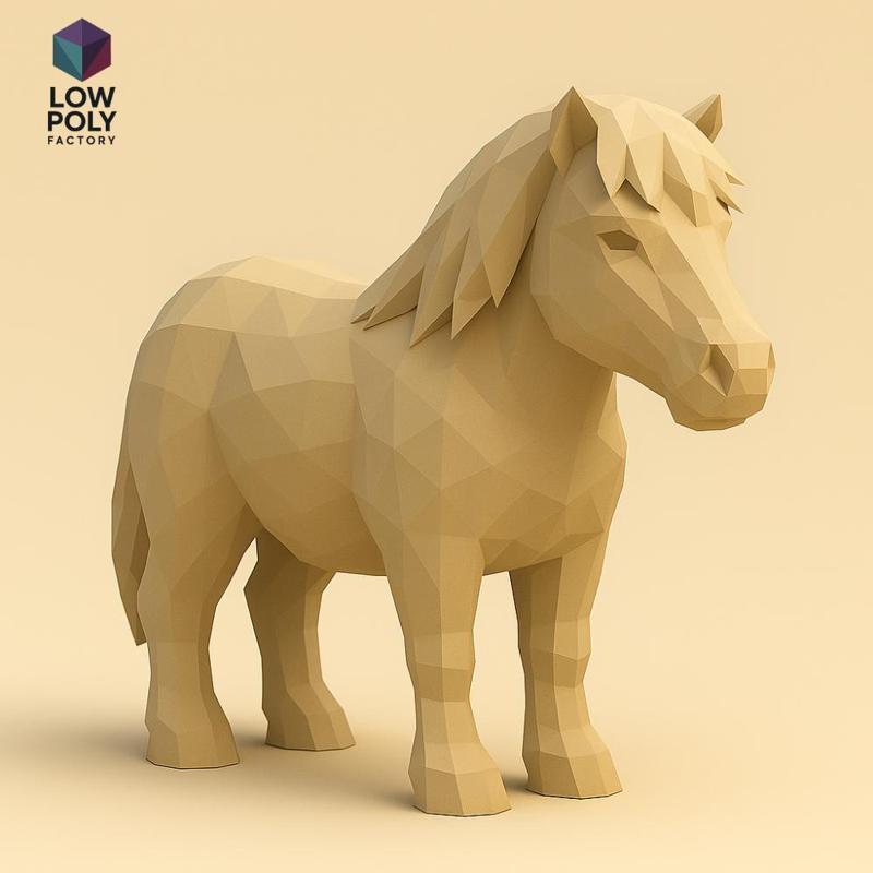 Shetland Pony - Sturdy and adorable miniature horse Low Poly style