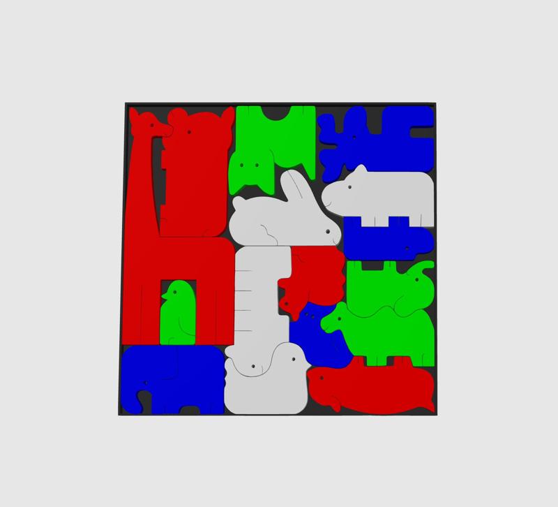 Puzzle Kids With Animals