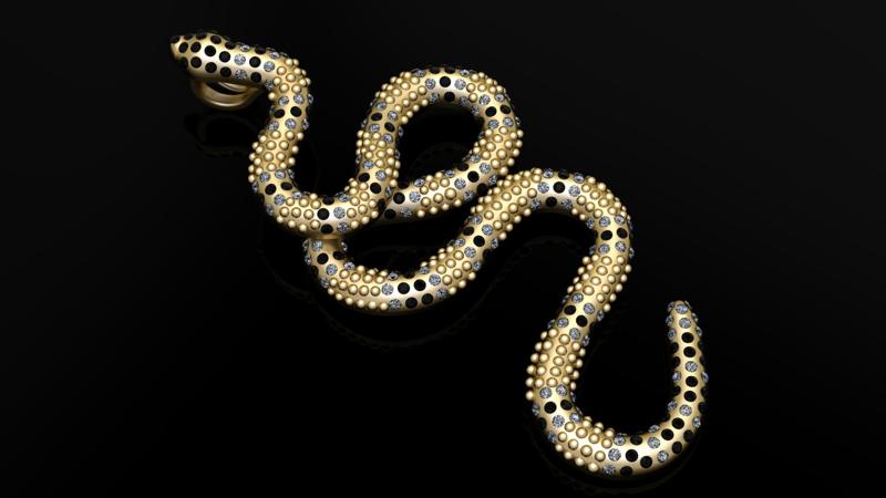 Hip Hop Anaconda Snake Pendant 3d Printable Model