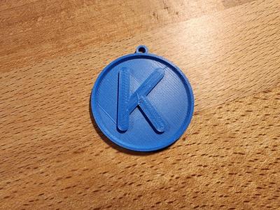 'K' Alphabet Round Keychain