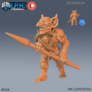 Wicked Goblin Tribe Spear ‧ DnD Miniature ‧ Tabletop Miniatures ‧ Gaming Monster ‧ 3D Model ‧ RPG ‧ DnDminis ‧ STL FILE