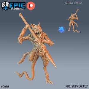 Rat Folk Rogue Spear ‧ DnD Miniature ‧ Tabletop Miniatures ‧ Gaming Monster ‧ 3D Model ‧ RPG ‧ DnDminis ‧ STL FILE