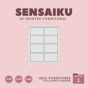 Miniature Replica GULLABERG 8 Drawer Dresser for Miniature Dollhouse - IKEA (1:12,24,48) - 3D Print Instant Download