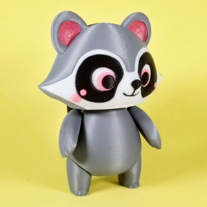 Flexi Cute Baby Raccoon Print In Place No Supports