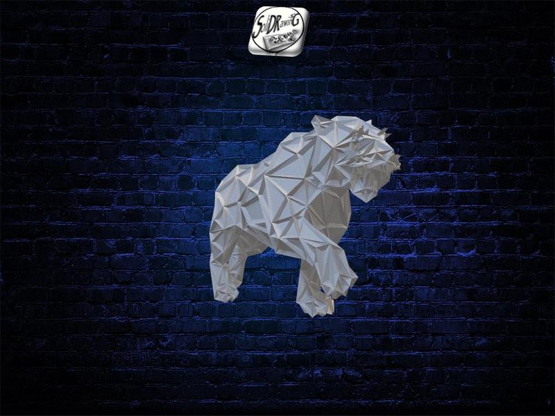 Tiger L17 - Low Voronoi Style - Single Spider Web - LowPoly - Perfect Design - Easy Print - Decor