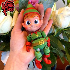 Christmas Elf MultiColor Flexi Print-In-Place + figure & keychain