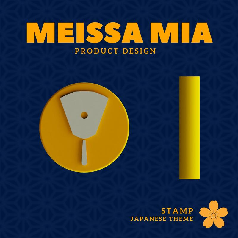 Japan Fan Stamp – Digital 3D Print File for DIY Crafts, Journals & Stationery