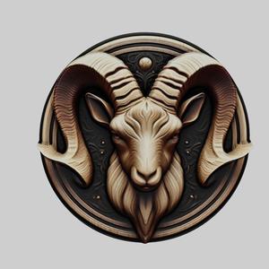Goat Animal Head Goat Animal Medallion for CNC Router Laser & 3D Printer