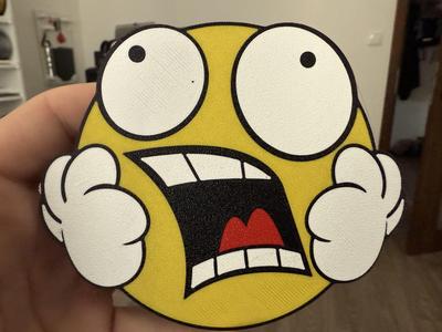 Scary emoji coaster