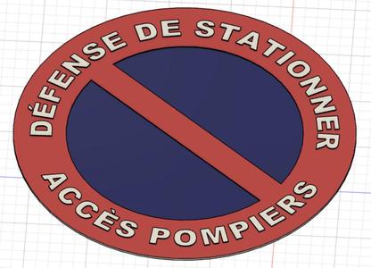 Panneau d'interdiction - Defense de stationner acces pompiers