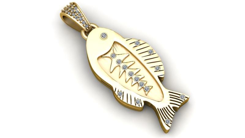 Fish Skeleton Pendant