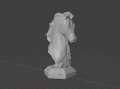 Horse Bust - Spider Web and Low Poly - Mixture Model - SolidRawinGs