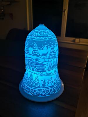Lithophane lamp winter motif