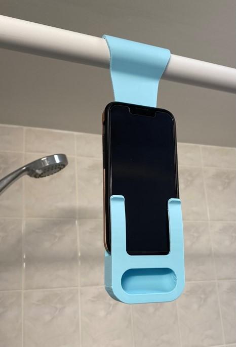 Shower Rod Acoustic Phone Holder