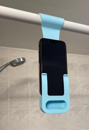 Shower Rod Acoustic Phone Holder