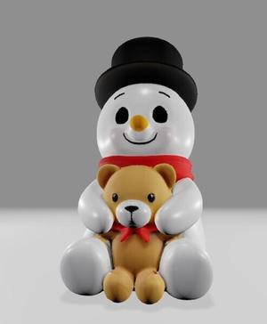 Snowman with Teddy Snowman