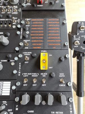 UH-1 pedestal Caution panel MMU print