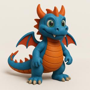 Cute Baby Dragon 3D Model STL – Printable Fantasy Figurine for Kids and Collectors