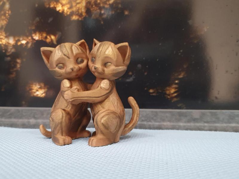 Sweet cats wood carved wooden doll