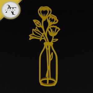 Flower in vase - Line Art - 2D Wall Art Decor