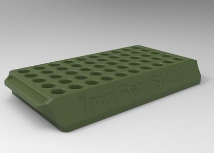 7mm Remington SAUM Short Action Ultra Magnum Reloading Tray Block