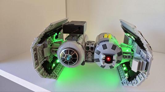 Battery case holder for BrickBling Light Kit on Lego Tie Bomber