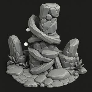 Spiral Stone Tower – Fantasy Rock Formation 3D Printable Terrain Model