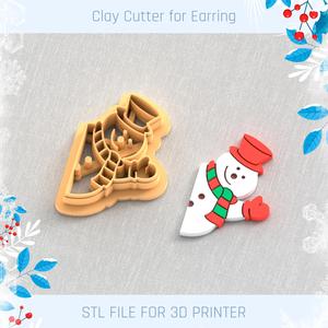 Half Snowman CHRISTMAS POLYMER CLAY CUTTER